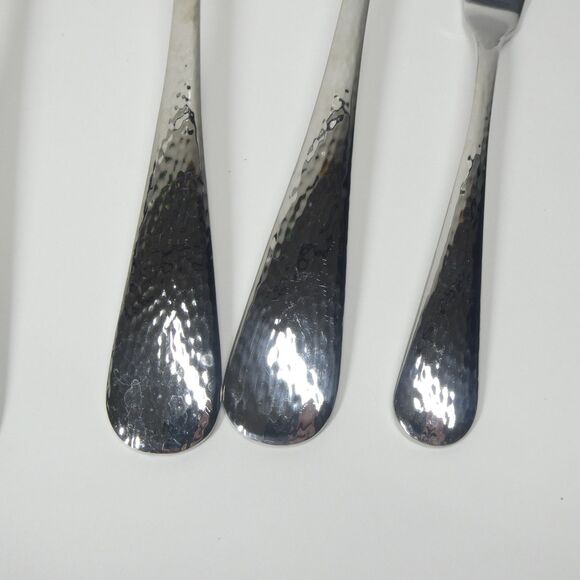 Reed & Barton River Hammered 18/10 Stainless Flatware 5pc Hostess Serving Pieces - Picture 2 of 7